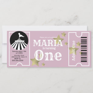 Invitation Fête des billets d'anniversaire des étoiles de cir