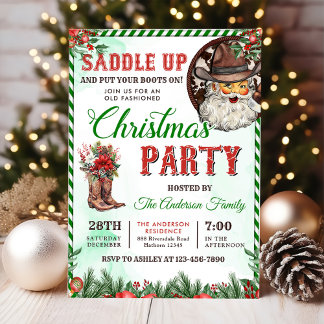 Invitation Fête des bottes du pays de Noël occidental