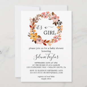 Invitation Fête des Cerisiers en Fleur C'est une Fille Baby