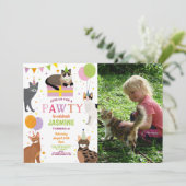 Invitation Fête des chats Fête d'anniversaire Filles Amusants (Debout devant)