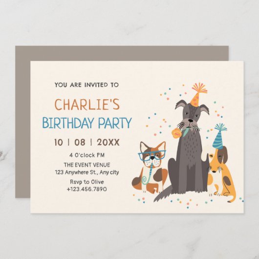 Invitation Fête des chiens (Devant / Derrière)