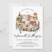 Invitation Fête des choses préférées de vacances d'hiver rust (Devant)