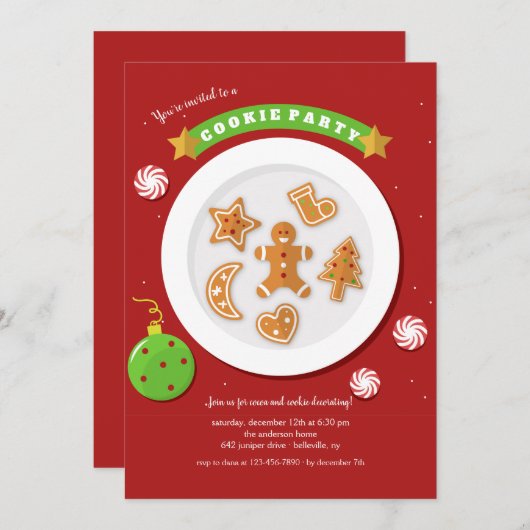 Invitation Fête des Cookies (Devant / Derrière)