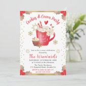 Invitation Fête des Cookies Rouges et du Chocolat Chaud Hiver (Debout devant)