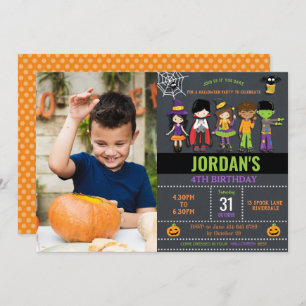 Invitation Fête des costumes pour enfants d'Halloween