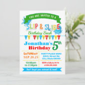 Invitation Fête des couleurs primaires de base d'anniversaire (Debout devant)