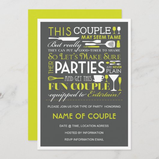 Invitation Fête des couples (Devant / Derrière)