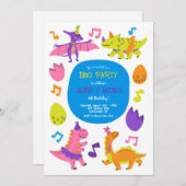 Invitation Fête des dinosaures (Devant / Derrière)