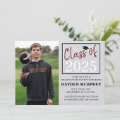 Invitation Fête des diplômés 2025 Open House Photo Maroon (Debout devant)