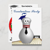 Invitation Fête des diplômes de bowling (Devant / Derrière)