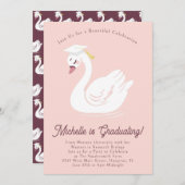 Invitation Fête des diplômes de cygne (Devant / Derrière)