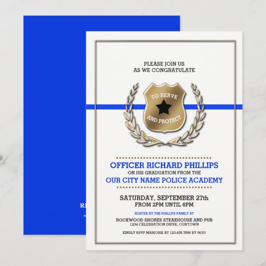 Invitation Fête des diplômes de l'Académie de police (Devant / Derrière)