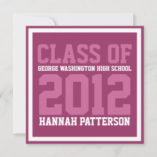 Invitation Fête des diplômes de l'Uniform Berry de Jersey