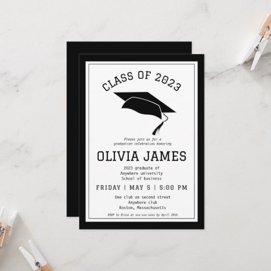 Invitation Fête des diplômes d'université moderne (Devant/Arrière en situation)