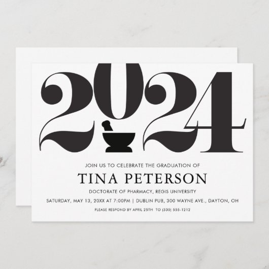 Invitation Fête des diplômés en pharmacie (Devant / Derrière)