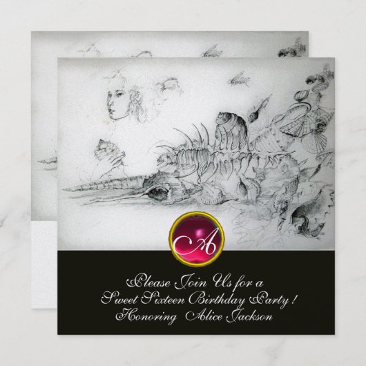 Invitation FÊTE DES DOUZE ANS DE LA COQUILLE,Glace de monogra (Devant / Derrière)