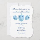 Invitation Fête des dreidels de Hanoukka (Devant)