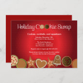 Invitation Fête des échanges de biscuits de Noël (Devant / Derrière)