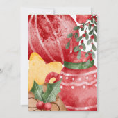 Invitation Fête des éléments de Noël d'aquarelle (Dos)