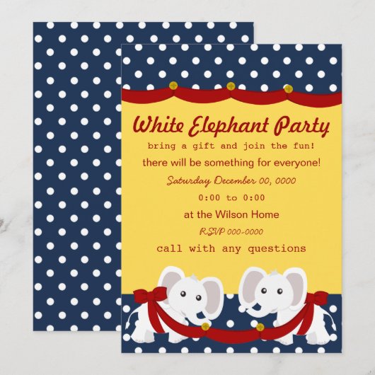 Invitation Fête des éléphants blancs (Devant / Derrière)