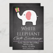 Invitation Fête des éléphants blancs de Noël (Devant / Derrière)