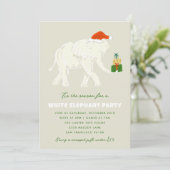 Invitation Fête des éléphants blancs illustrée (Debout devant)