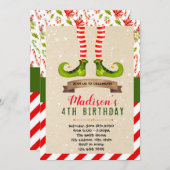 Invitation Fête des elfes de Noël (Devant / Derrière)