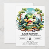 Invitation Fête des enfants de serpent moderne Anniversaire (Devant / Derrière)