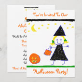 Invitation Fête des enfants d'Halloween ! (Devant / Derrière)