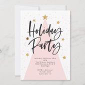 Invitation Fête des étoiles de Noël roses (Devant)