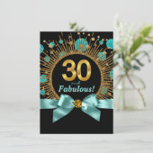 Invitation Fête des femmes 30e anniversaire Turquoise bleu et (Debout devant)