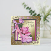 Invitation Fête des femmes Black Pink Gold 50e anniversaire (Debout devant)