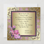 Invitation Fête des femmes Black Pink Gold 50e anniversaire (Dos)