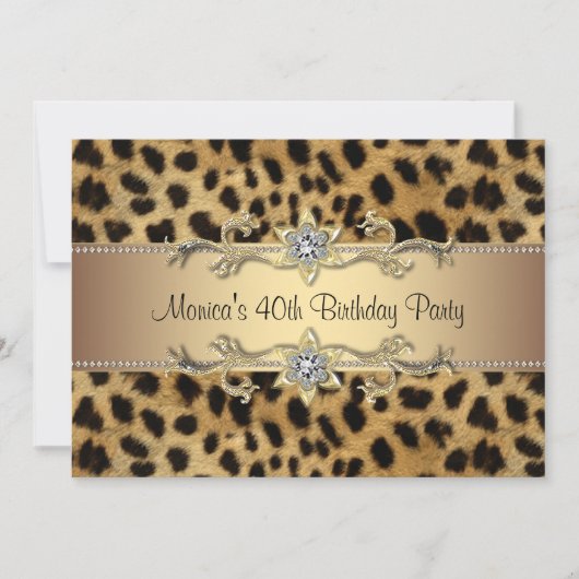 Invitation Fête des femmes Empreintes de léopard 40e annivers (Devant)