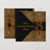 Invitation Fête des femmes léopard 40e anniversaire (Devant / Derrière)