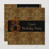Invitation Fête des femmes léopard 40e anniversaire (Devant / Derrière)