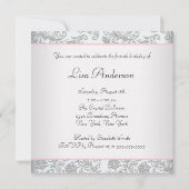 Invitation Fête des femmes rose rose Damask 40e anniversaire (Dos)