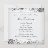 Invitation Fête des femmes rose rose noir blanc 50e anniversa (Dos)