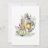 Invitation Fête des fêtes de Baubles et lanterne d'aquarelle (Dos)