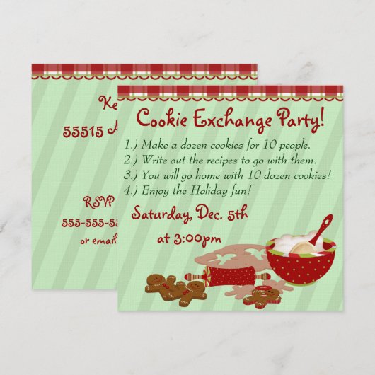 Invitation Fête des fêtes de Cookie (Devant / Derrière)
