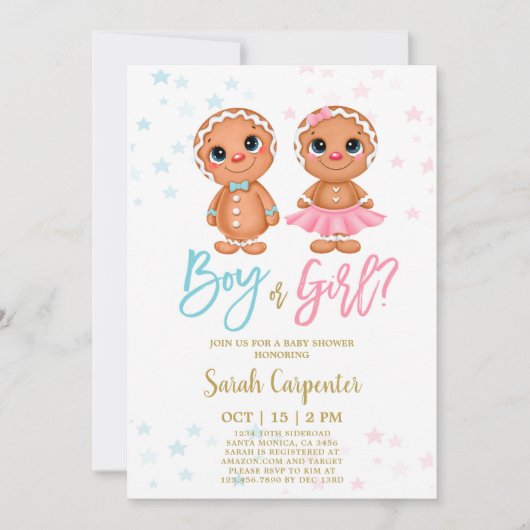 Invitation Fête des fêtes de fin d'année du biscuit Gingerbre (Devant)