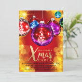 Invitation Fête des fêtes de la Parties scintillant d'or (Debout devant)