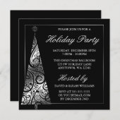Invitation Fête des Fêtes de l'Arbre de Noël de Black Silver (Devant / Derrière)