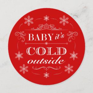 Invitation Fête des fêtes de neige Bébé Il fait froid dehors