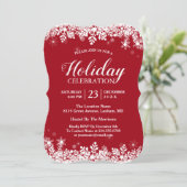 Invitation Fête des fêtes de Noël blanc moderne (Debout devant)