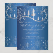 Invitation Fête des Fêtes de Noël Chic Snowflakes (Devant / Derrière)