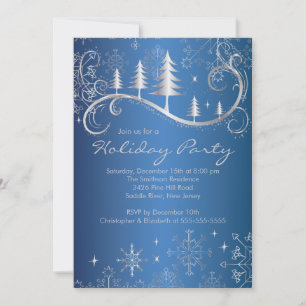 Invitation Fête des Fêtes de Noël Chic Snowflakes