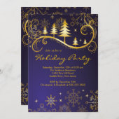 Invitation Fête des Fêtes de Noël Chic Snowflakes (Devant / Derrière)