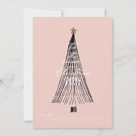 Invitation Fête des fêtes de Noël de la Parties scintillant l (Devant)