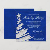 Invitation Fête des fêtes de Noël des Arbres de Noël bleus et (Devant / Derrière)